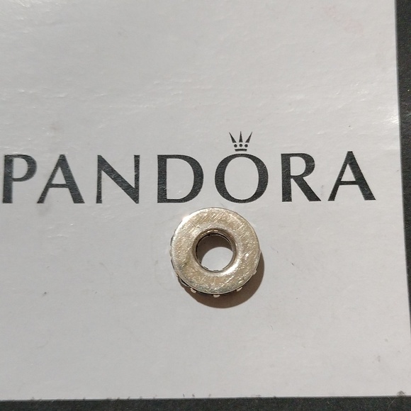 Pandora Retired Sterling Silver Eternity Spacer w/ Sky-Blue Crystal -791724NBS - Picture 4 of 6